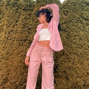 Baby pink 2 piece suit